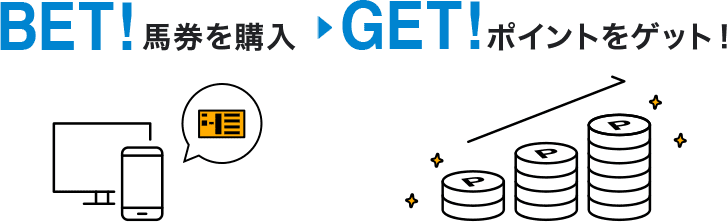 BET!馬券を購入 → GET!ポイントをゲット!